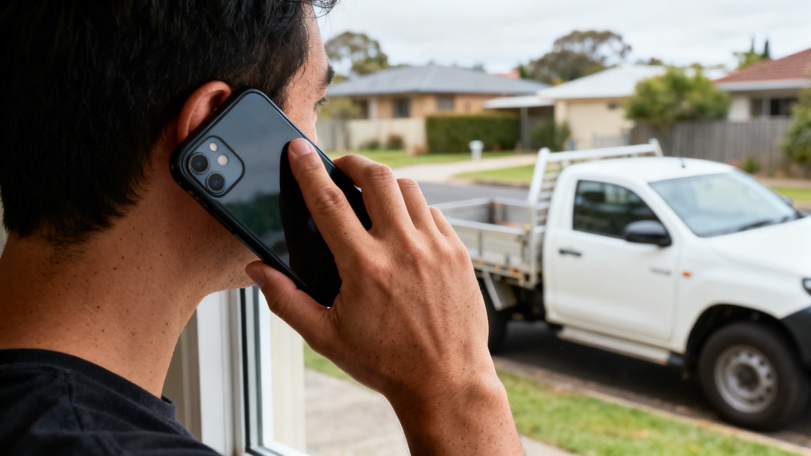 A tradie answering a call quickly to win the lead