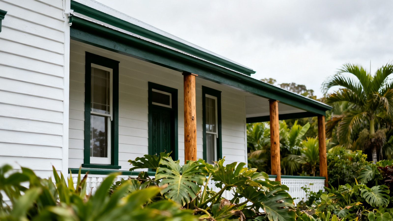 Freshly painted exterior of an Australian weatherboard home